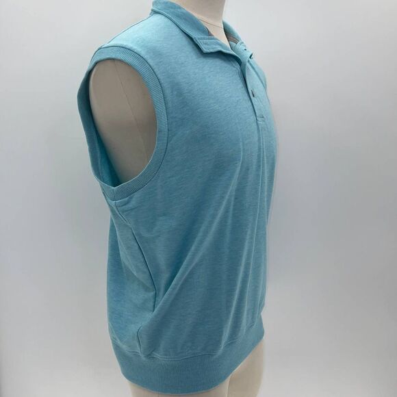 F&G Tech Old School Button Plack Golf Vest Turks Heather (Blue) - Large NWT - Picture 2 of 8